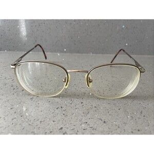 Joseph Olive 145 Eyeglasses Frames ONLY Half Rim Gold Tone 55-21 Glasses
